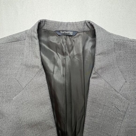 Vintage Burberrys Wool Blazer Men’s 46R | Gray Check Classic Fit Jacket - Picture 5 of 14